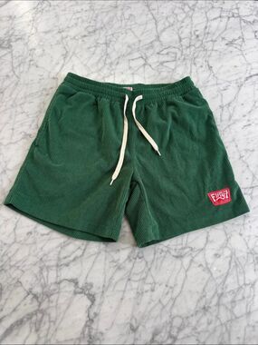 Fifty 7 Jacks Surfboards Green Corduroy Drawstring Men’s Shorts Sz Small